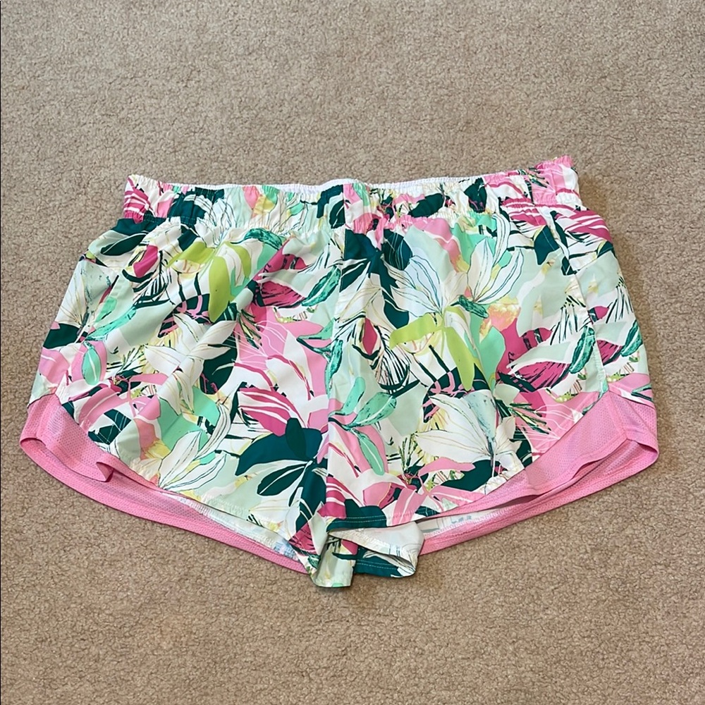 Floral Print Athletic Shorts